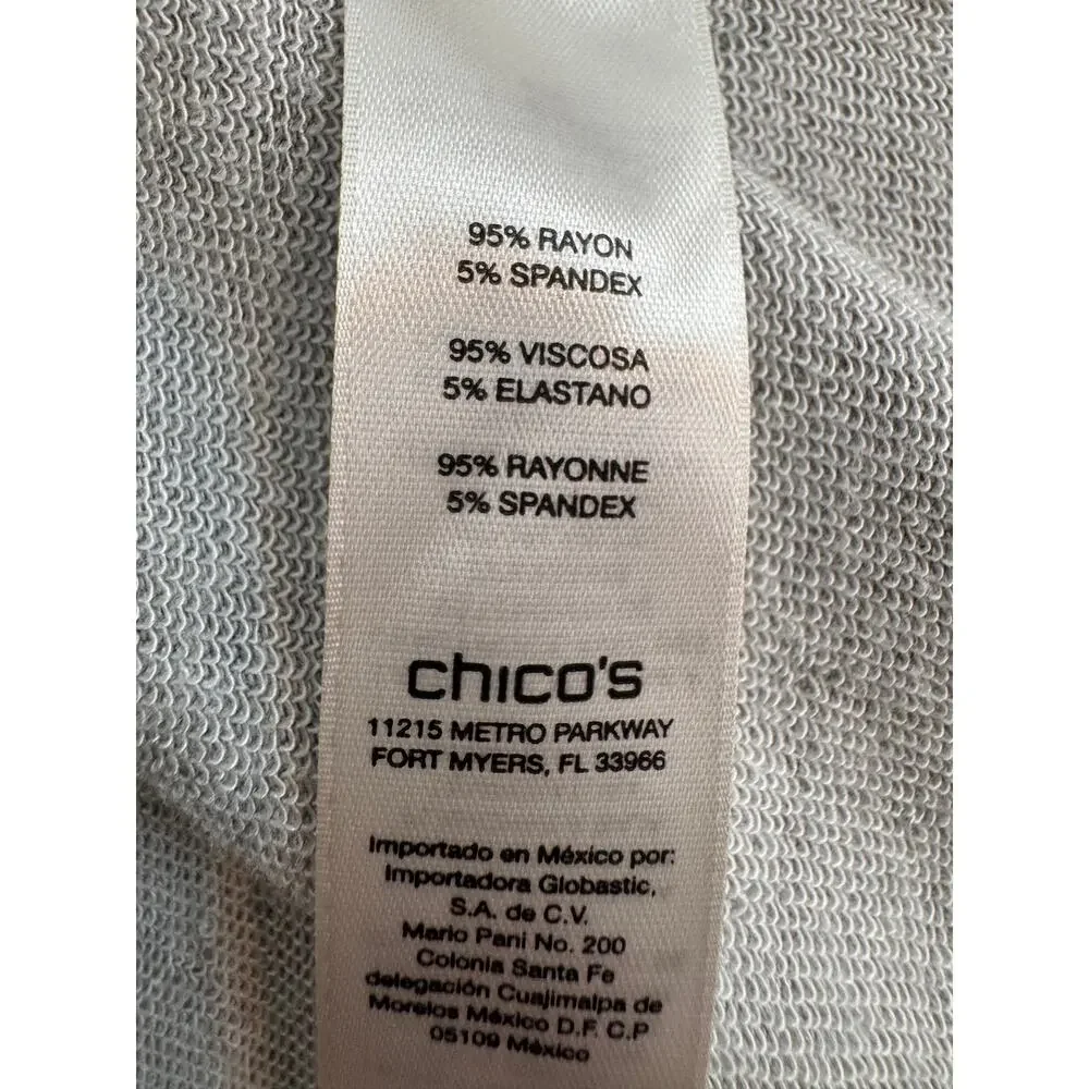 Chico's Zenergy lounge set gray soft luxe open front jacket & pants Sz 1 US M